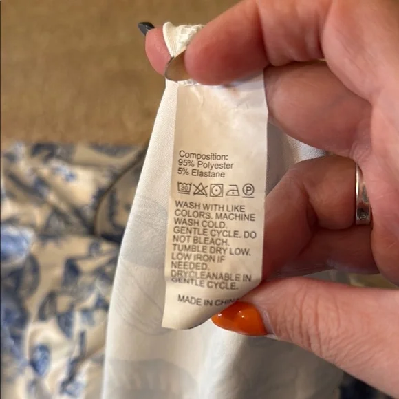 Floral Blue and White Pajama Set - Picture 2 of 2